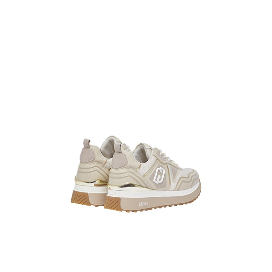 Sneakers Donna in mesh stampato beige retro