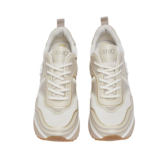 Sneakers Donna in mesh stampato beige