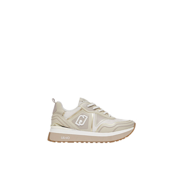 Sneakers Donna in mesh stampato beige