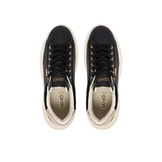 Sneakers Donna nero con dettagli scamosciati