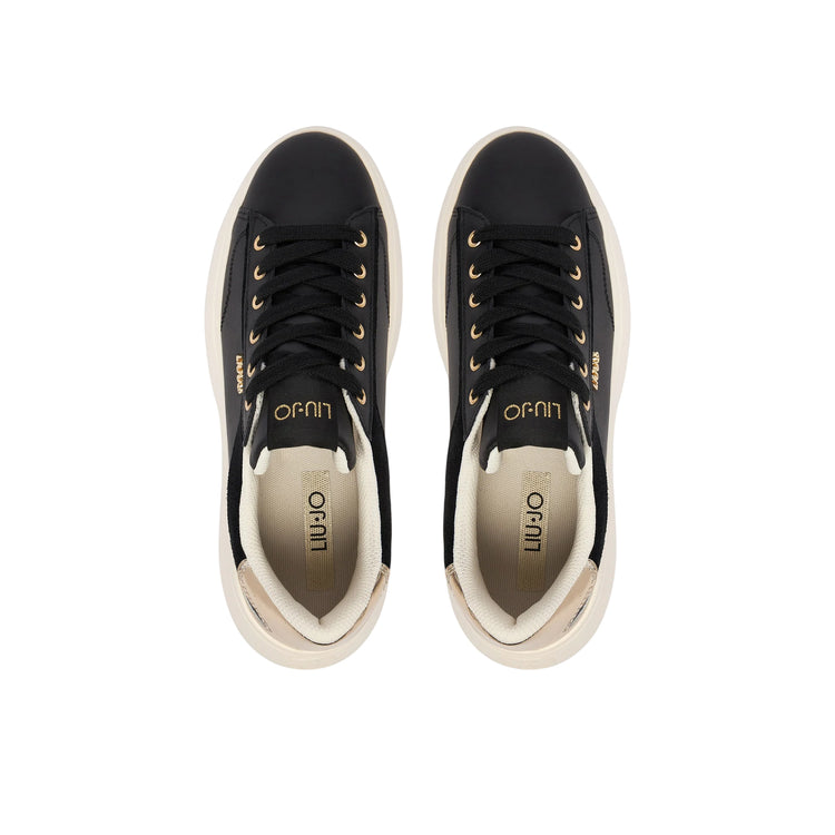 Sneakers Donna nero con dettagli scamosciati