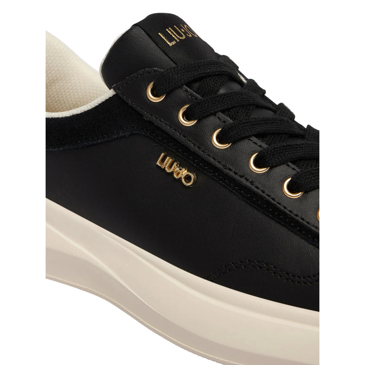 Sneakers Donna nero con dettagli scamosciati dettaglio