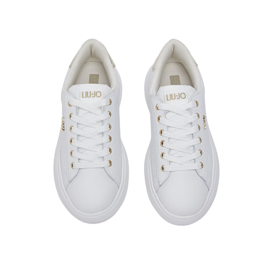 Sneakers Donna in pelle con dettaglio oro