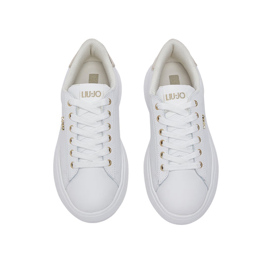 Sneakers Donna in pelle con dettaglio oro