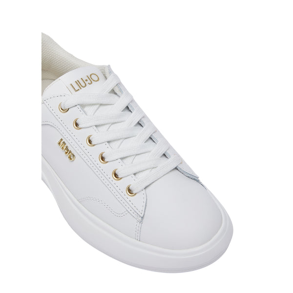 Sneakers Donna in pelle con dettaglio oro dettaglio