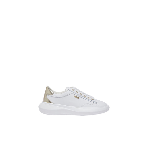 Sneakers Donna in pelle con dettaglio oro