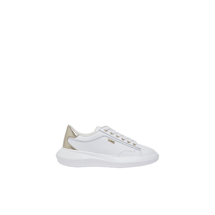 Sneakers Donna in pelle con dettaglio oro