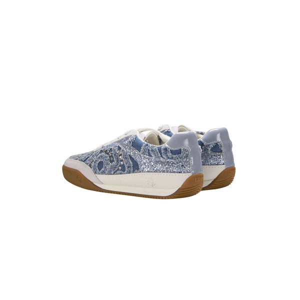 Sneakers Donna in denim con pietre gioiello