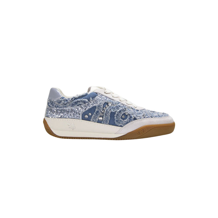 Sneakers Donna in denim con pietre gioiello