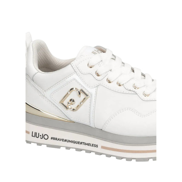 Sneakers Donna Maxi Wonder Bianco con platform dettaglio
