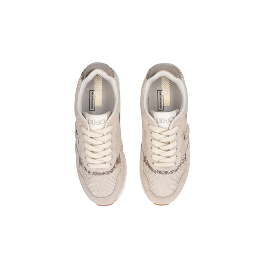 Sneakers Donna in mesh con glitter Oro