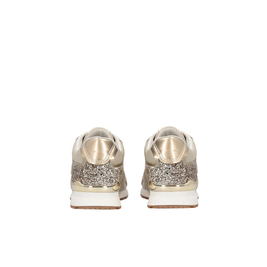 Sneakers Donna in mesh con glitter Oro retro
