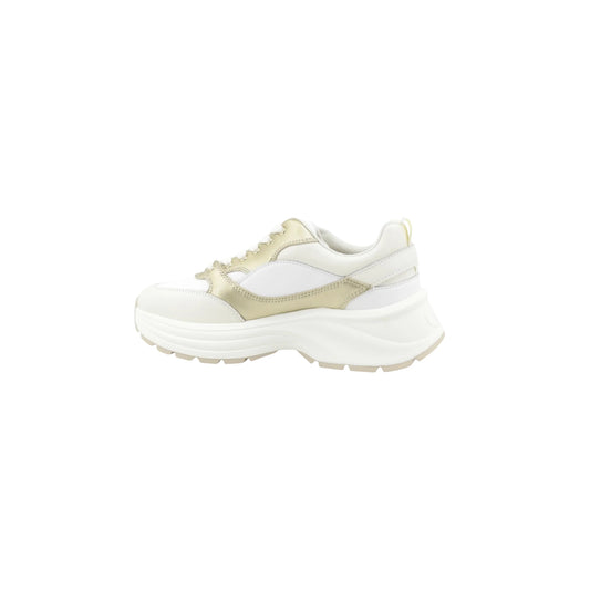 Sneakers chunky Donna in pelle bianco e oro