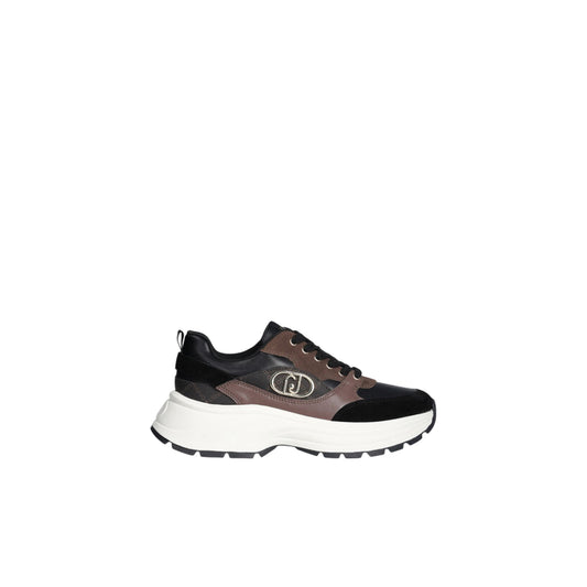 Sneakers Donna in suede e pelle nero e marrone