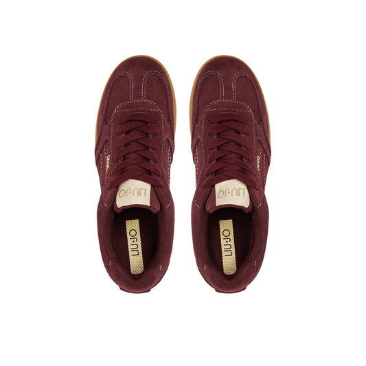 Sneakers Donna con tomaia scamosciata Bordeaux