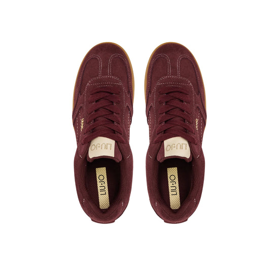 Sneakers Donna con tomaia scamosciata Bordeaux