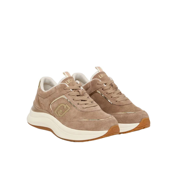 Sneakers Donna beige con dettagli specchio