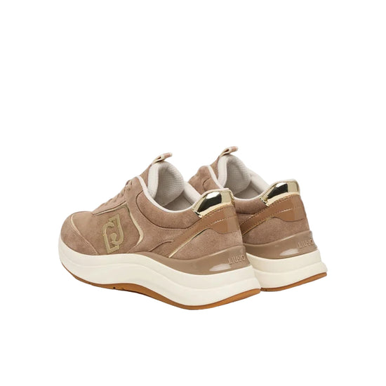 Sneakers Donna beige con dettagli specchio retro