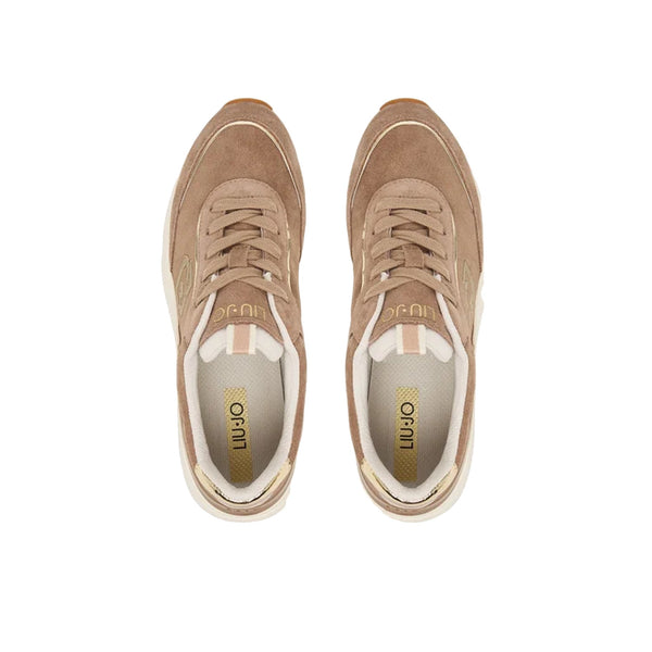 Sneakers Donna beige con dettagli specchio