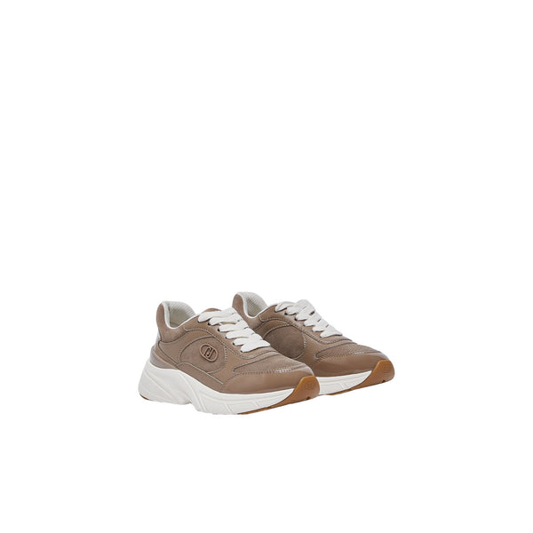 Sneakers Donna Beige con lacci piatti