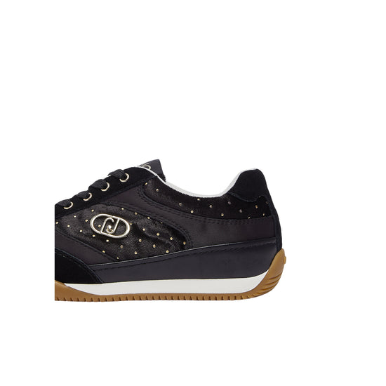 Sneakers Donna in velluto a pois nero dettaglio