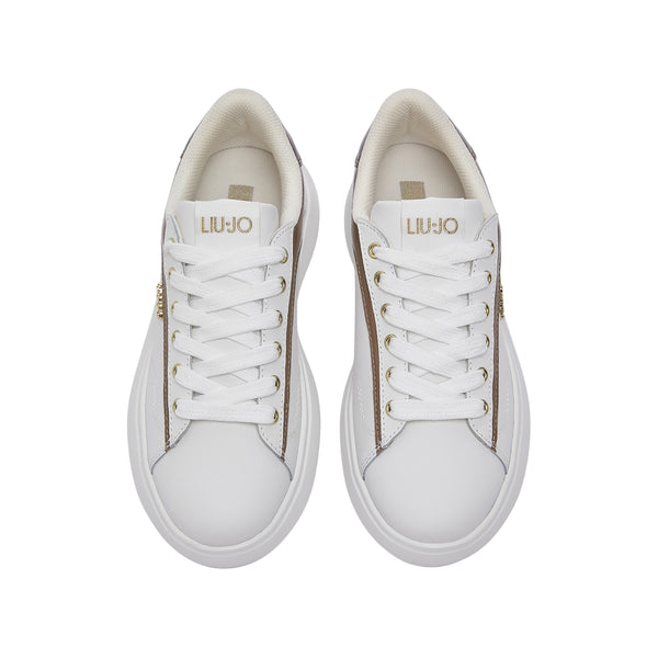 Sneakers Donna in misto pelle, con inserti Marroni 