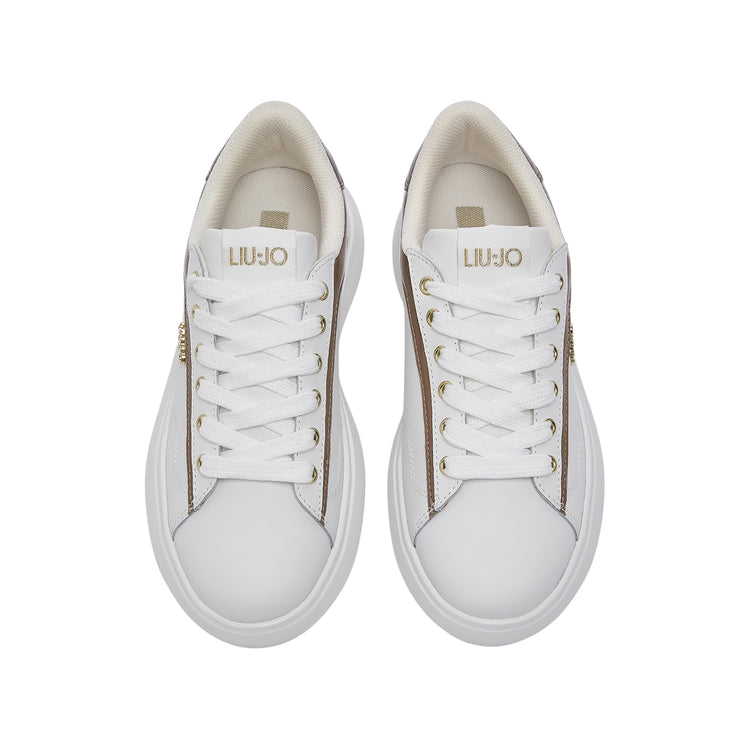 Sneakers Donna in misto pelle, con inserti Marroni 