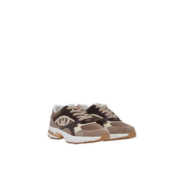 Sneakers Donna in suede e mesh marrone e beige