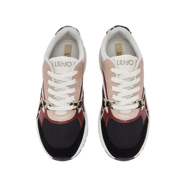Sneakers Donna con inserti traspiranti ed animalier