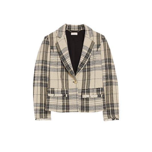 Giacca Donna monopetto con motivo tartan