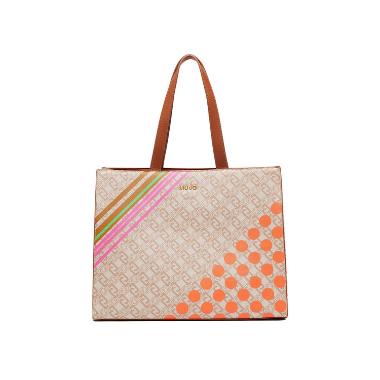 Borsa Donna modello shopper inserti a contrasto