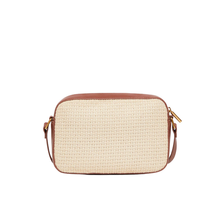Woven women's bag with logo