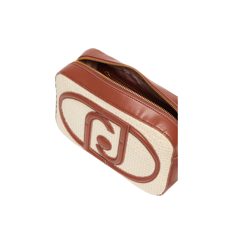 Woven women's bag with logo