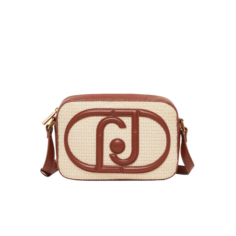 Woven women's bag with logo