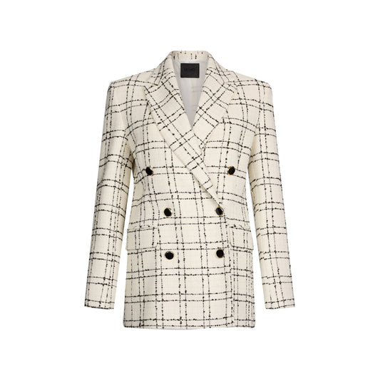 Blazer Over Donna bianco a quadri