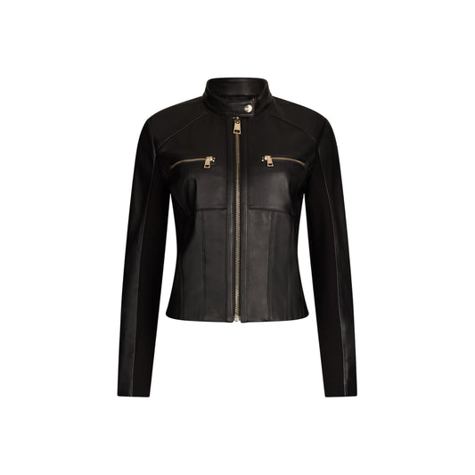 Giacca da Donna modello biker nero in pelle