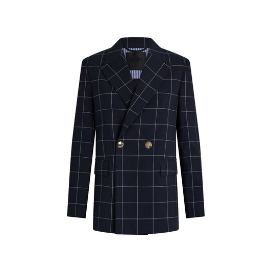 Blazer da Donna doppiopetto gessato Blu