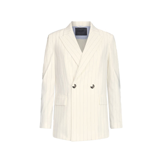 Blazer da Donna doppiopetto gessato Bianco
