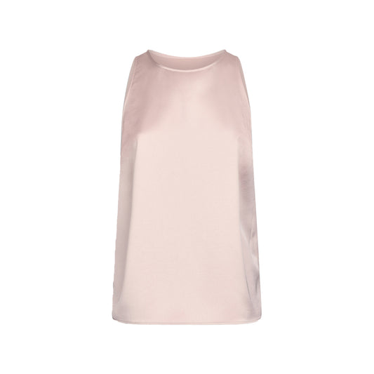 Top Donna in raso con fiocco rosa