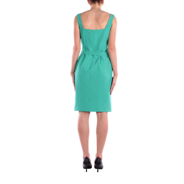 Abito Donna a tubino verde con cintura