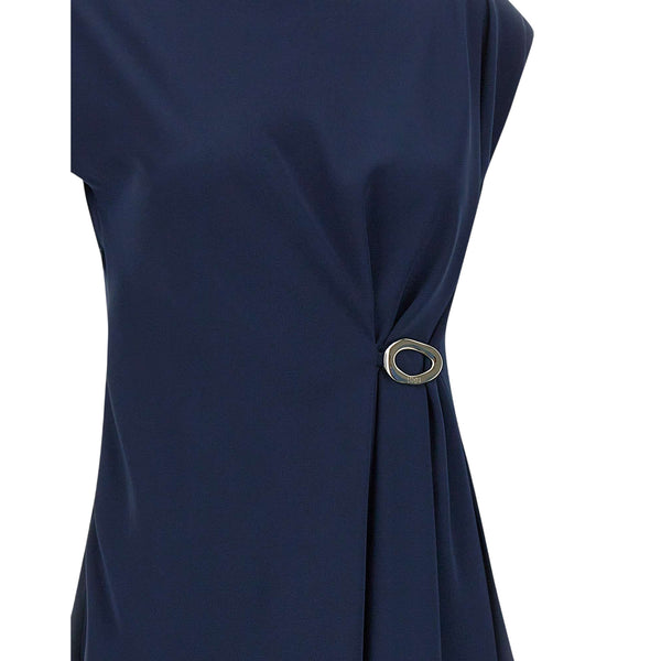 Abito Donna con fondo asimmetrico Blu dettaglio