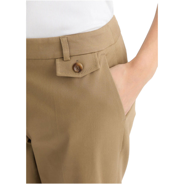 Pantaloni Chino da Donna Beige dettaglio frontale 