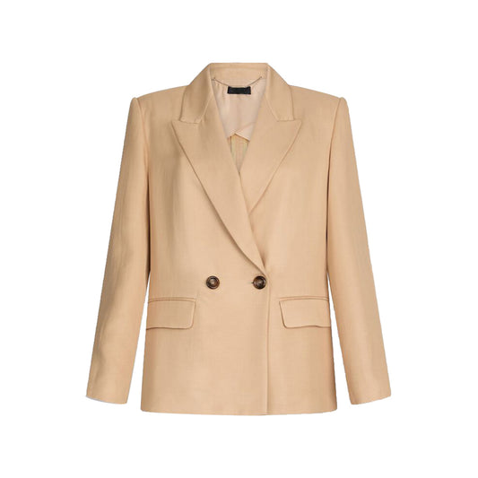 Blazer Donna doppiopetto tinta unita beige 