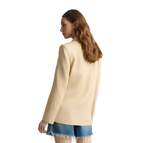Blazer Donna doppiopetto tinta unita beige  modella retro