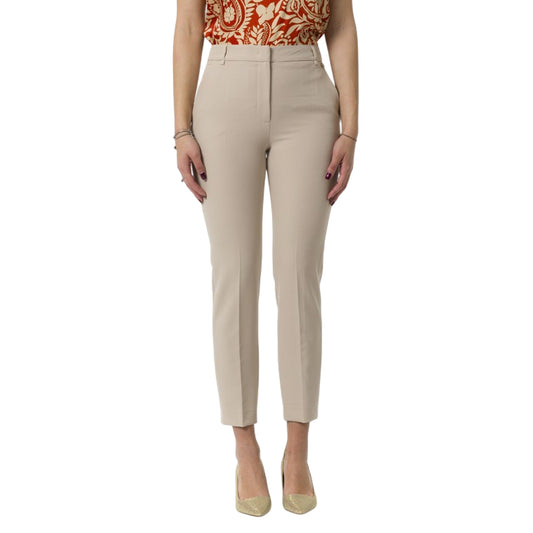 Pantaloni a sigaretta da Donna Beige modella frontale