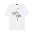 T-shirt Bianca da Donna con palme ricamate con strass