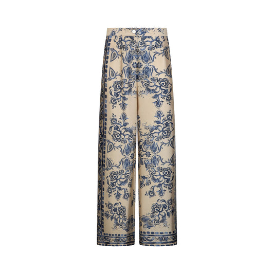 Pantalone fluido Donna con stampa foulard