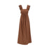 Abito lungo Donna con rouches Marrone