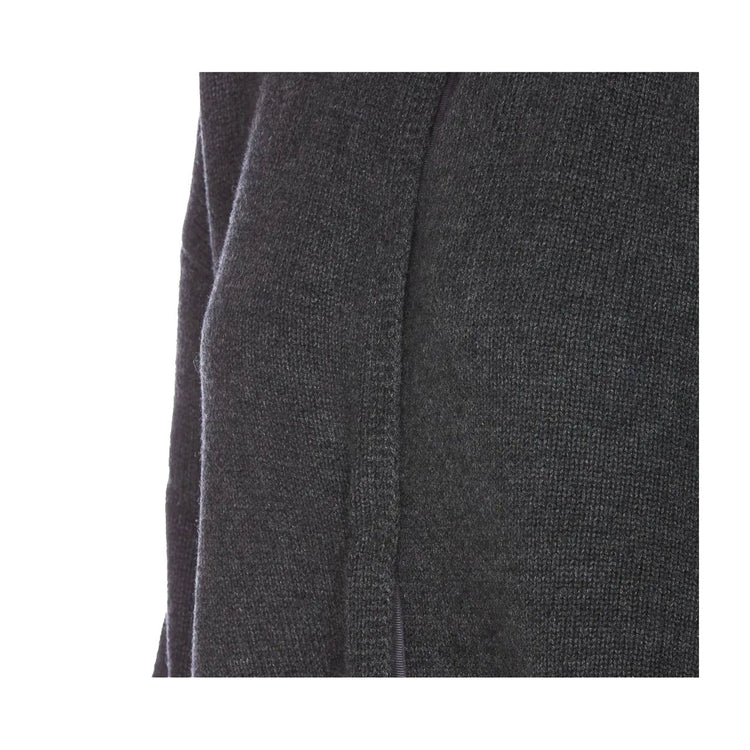 dettaglio Cardigan Donna tinta unita con perla grigio scuro