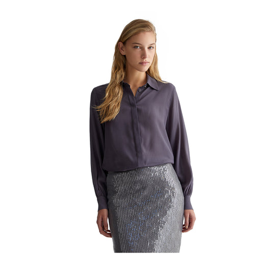 Camicia Donna in seta modella frontale